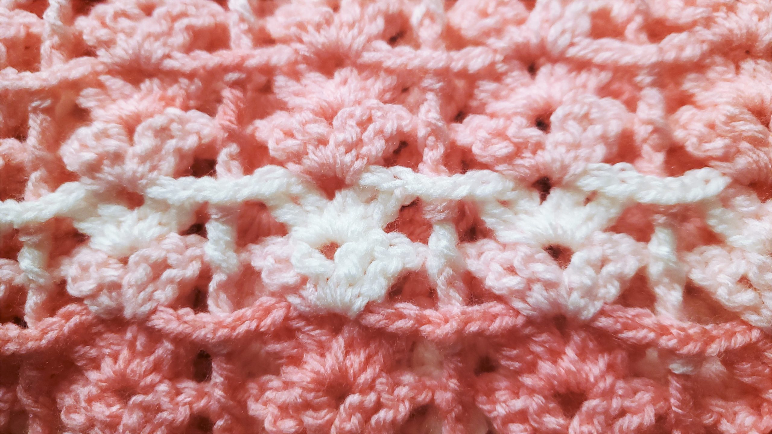 pink crocheted blanket